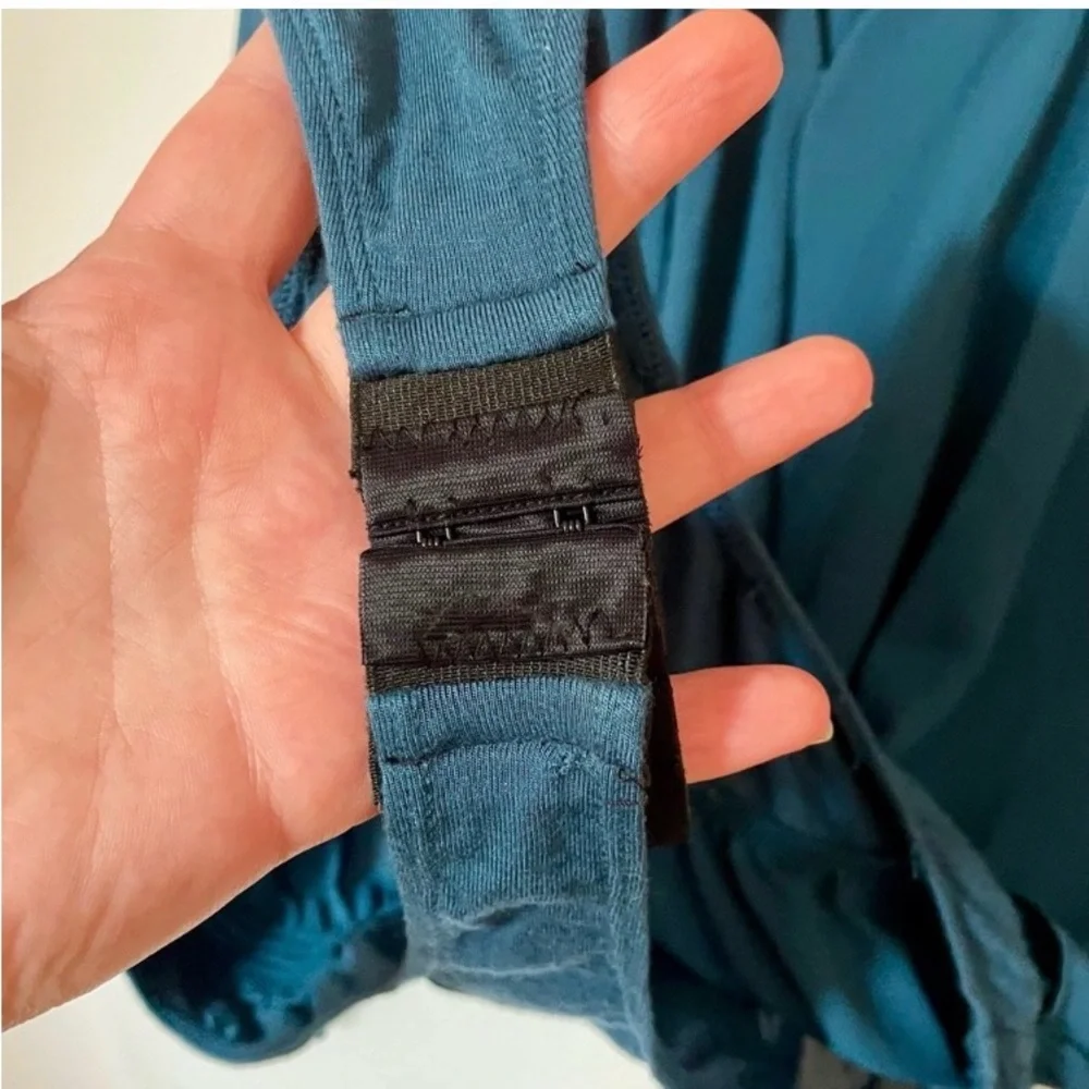 Aritzia Babaton Edgar's Teal Tie Front Bodysuit Size Large - Picture 4 of 6